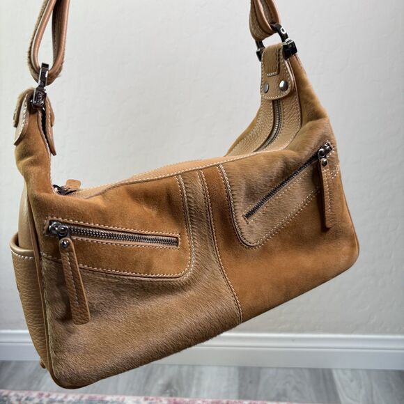 TOD'S Vintage Suede Fur Shoulder Bag - Picture 4 of 10